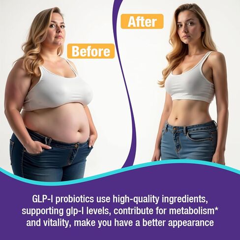 مكملات GLP-1 للنساء والرجال، 14 في 1 GLP1 لمستوى GLPl اليومي*، والتمثيل الغذائي*، والهضم والطاقة، تركيبة متقدمة 5X GLP 1 مع بروبيوتيك أكرمانسيا، 60 كبسولة in Kuwait