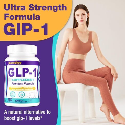 مكملات GLP-1 للنساء والرجال، 14 في 1 GLP1 لمستوى GLPl اليومي*، والتمثيل الغذائي*، والهضم والطاقة، تركيبة متقدمة 5X GLP 1 مع بروبيوتيك أكرمانسيا، 60 كبسولة in Kuwait