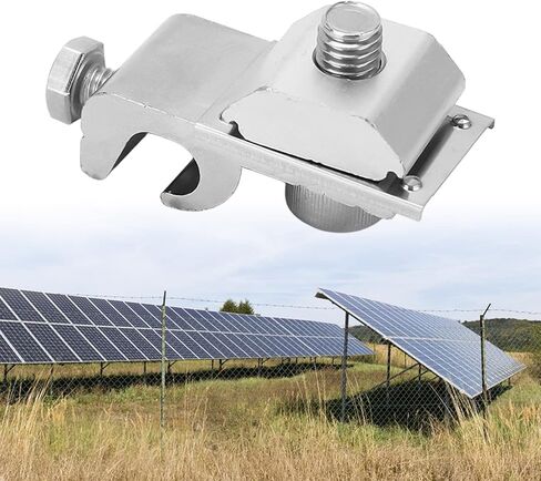 10Pcs Solar Panel Ground Clamp Photovoltaic Coupling Earthing Ground Lug Aluminum Alloy M6 Ground Clamp for Wire Solar Panel Brackets Accessory in Saudi Arabia
