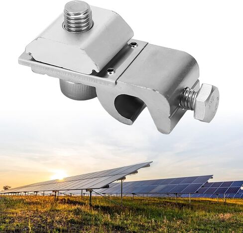 10Pcs Solar Panel Ground Clamp Photovoltaic Coupling Earthing Ground Lug Aluminum Alloy M6 Ground Clamp for Wire Solar Panel Brackets Accessory in Saudi Arabia