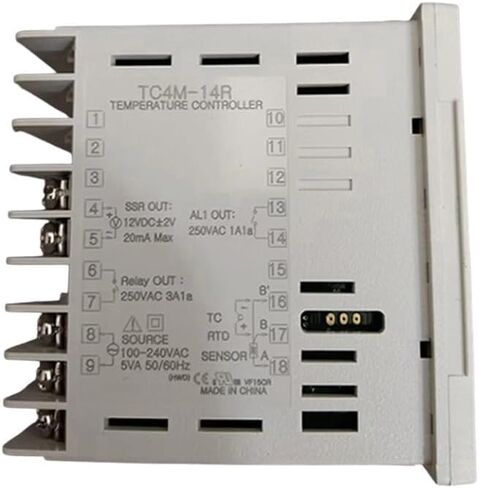 TC4M-14R Digital PID Temperature Controller, 72x72mm, Single Display 4 Digit, Relay Output 3A + 1 Alarm, 100-240VAC 50/60Hz, Universal Input (Thermocouple/RTD) Thermostat in Saudi Arabia