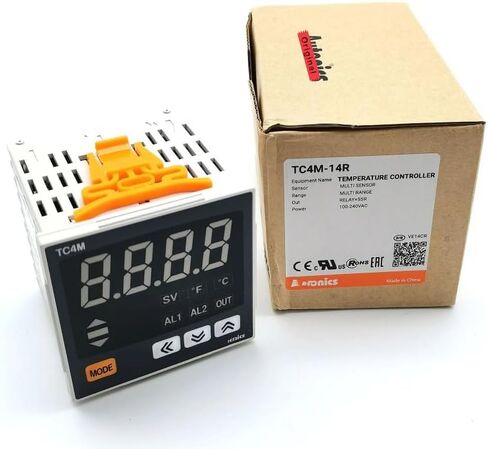 TC4M-14R Digital PID Temperature Controller, 72x72mm, Single Display 4 Digit, Relay Output 3A + 1 Alarm, 100-240VAC 50/60Hz, Universal Input (Thermocouple/RTD) Thermostat in Saudi Arabia