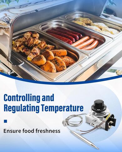 D1/D18 ترموستات مناسب لطاولة البخار وطاولة البوفيه والتحكم في درجة الحرارة 30A RES 125-277VAC، 60-250 درجة فهرنهايت 3/8 بوصة × 4-1/2 بوصة لمبة in Kuwait