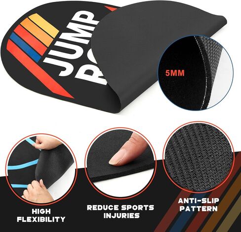 Silipull 71 x 36 Inch Jump Rope Mat Set Large Rubber Exercise Pad and Jump Rope Outdoor Indoor Non Slip Shock Absorbing Oval Design for Protection Floor Ropes Gym Home in Saudi Arabia