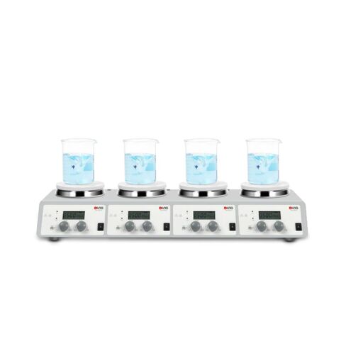 DLAB MS-H340-S4 LCD 4-Channel Digital Magnetic Hotplate Stirrer, tainless Steel with Ceramic Coated hotplate，Heating Temperature up to 340°C, 200-1500rpm in Saudi Arabia