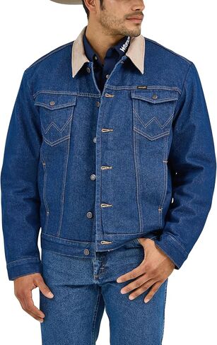 جاكيتات Wrangler الرجالية العادية المبطنة بالبطانية، الدينيم/البطانية، 38 US in Kuwait