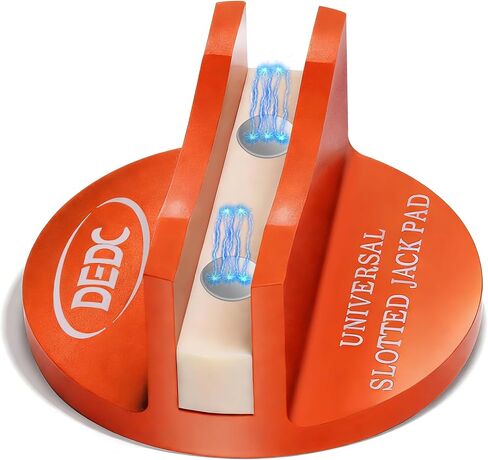 DEDC Universal Aluminum Grooved Magnetic Jack Pad, Jacking Puck Pinch Weld Frame Rail Adapter (Orange) in Kuwait