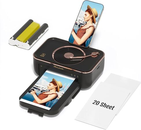 طابعة صور IDPRT 4x6 "مع 20 ورقة ورقة صور و 1 خرطوشة ، طابعة صور فورية محمولة لأجهزة iPhone Android ، تسامي الصبغة الحرارية ، Wi-Fi Picture in Kuwait