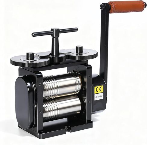 Lakimi Black 130mm Rolling Mill Machine-أداة نقش المجوهرات المعدنية المسطحة لصنع الخاتم ، معالجة الذهب والفضة LK-RM01A in Kuwait