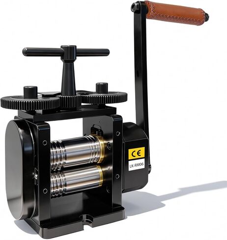 Lakimi Black 130mm Rolling Mill Machine-أداة نقش المجوهرات المعدنية المسطحة لصنع الخاتم ، معالجة الذهب والفضة LK-RM01A in Kuwait