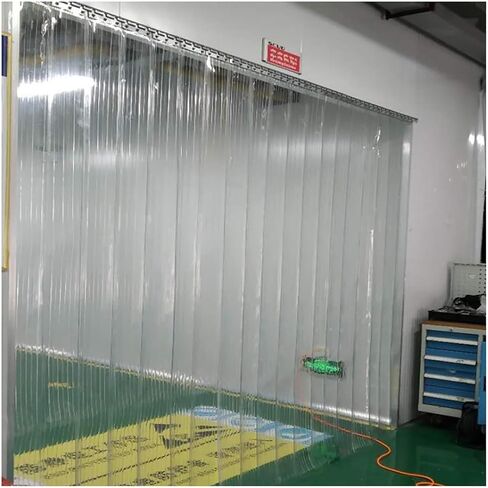 Heavy-Duty PVC Strip Door Curtain Kit - Transparent, Windproof & Waterproof, Ideal for Freezers & Balcony Doors (75x190cm/29.53x74.8in) in Saudi Arabia