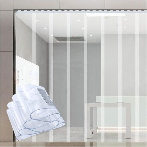 Transparent PVC Strip Curtain - Insulating Plastic Door Curtain for Patio, Kitchen & Bedroom - Smooth, Durable, Heat-Resistant Doorway Divider, Easy Install in Saudi Arabia