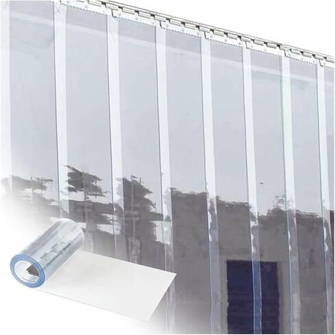 Transparent PVC Strip Door Curtain Kit - Easy to Install Smooth Plastic Strips, Windproof & Warm - Ideal for Home, Office, and Warehouse Use in Kuwait