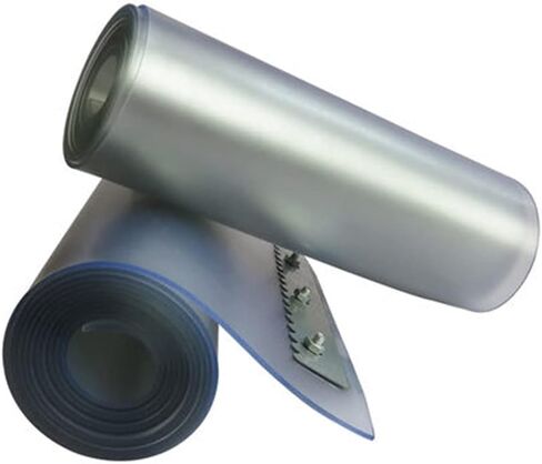 طقم ستائر شريط PVC - ستارة باب بلاستيكية صناعية للمستودعات والغرفة الباردة ومحل الجزارة - مقاومة للماء والغبار والزجاج الأمامي - 1.65 × 2.4 م، 11 قطعة، أبيض in Kuwait