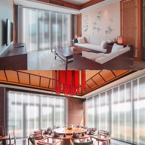 طقم ستائر شريط PVC - ستارة باب بلاستيكية صناعية للمستودعات والغرفة الباردة ومحل الجزارة - مقاومة للماء والغبار والزجاج الأمامي - 1.65 × 2.4 م، 11 قطعة، أبيض in Kuwait