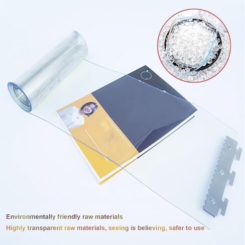 Clear PVC Freezer Strip Door Curtain - Waterproof, Wind-Blocking, 195x210cm - Ideal for Refrigeration, Balcony Doors, and Commercial Use - Easy Install, Energy Efficient in Saudi Arabia