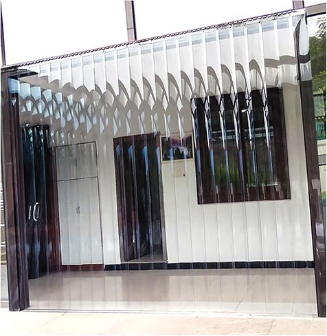 Clear PVC Freezer Strip Door Curtain - Waterproof, Wind-Blocking, 195x210cm - Ideal for Refrigeration, Balcony Doors, and Commercial Use - Easy Install, Energy Efficient in Saudi Arabia