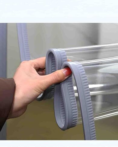 Magnetic Thermal Insulated Door Curtain - Transparent PVC Soft Glass Screen, Self-Closing Windproof Vinyl Strip for French & Sliding Doors (40x250cm) in Saudi Arabia