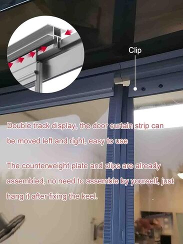 Magnetic Thermal Insulated Door Curtain - Transparent PVC Soft Glass Screen, Self-Closing Windproof Vinyl Strip for French & Sliding Doors (40x250cm) in Saudi Arabia