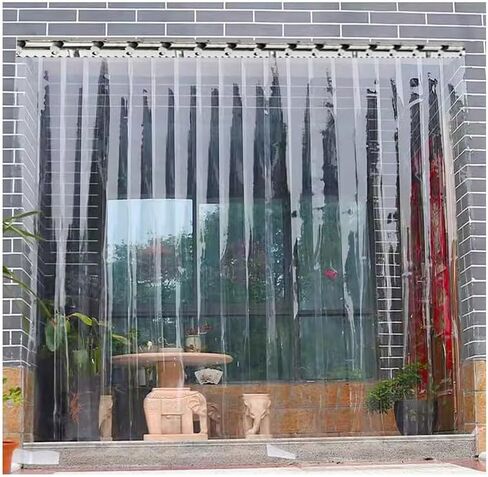 PVC Strip Door Curtain for Walk-in Freezers & Coolers, Waterproof & Easy to Install, 225x270cm (88.58x106.3in), Durable Soft Freezer Room Partition, Strip Door Kit in Kuwait