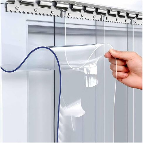 ستارة باب شفافة من شريط PVC - ستائر دفيئة معزولة بسمك 2.1 مم للمستودعات والسوبر ماركت والمصنع والجراج والمرحاض والسلالم (300 × 240 سم) - حل متين ومتعدد الاستخدامات in Kuwait