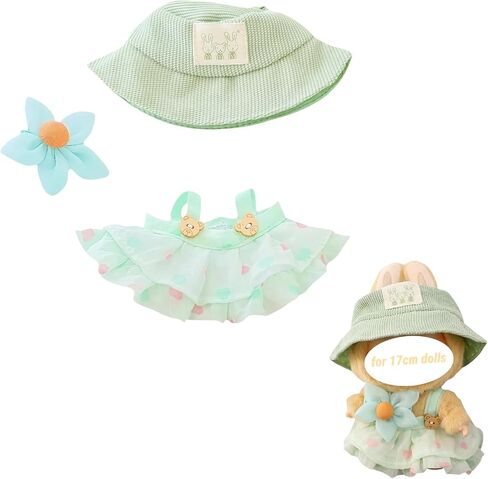 ملابس لـ Labubu ، ملابس Big Into Energy Labubu ، 3pc تنورة مقدمة لثلاثي إكسسوارات زفاف سعة 17 سم in Kuwait