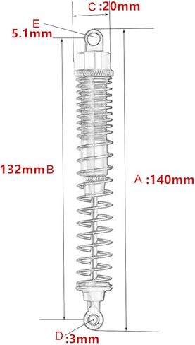 Oil Adjustable Aluminum 140mm Shock Absorber Damper For Rc Car 1/8 Buggy Truck Upgraded Hop-Up Parts Hsp Hpi Losi Axial 4PCS/set (Blue) in Saudi Arabia