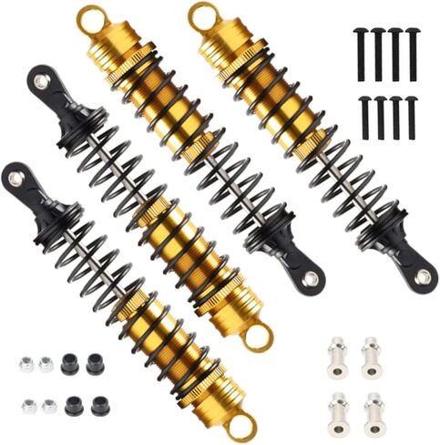 Oil Adjustable Aluminum 140mm Shock Absorber Damper For Rc Car 1/8 Buggy Truck Upgraded Hop-Up Parts Hsp Hpi Losi Axial 4PCS/set (Blue) in Saudi Arabia