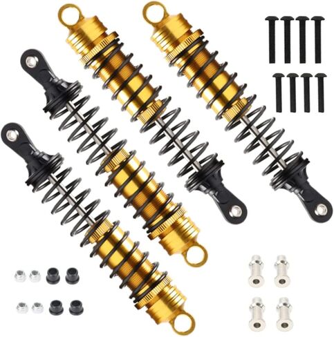 Oil Adjustable Aluminum 140mm Shock Absorber Damper For Rc Car 1/8 Buggy Truck Upgraded Hop-Up Parts Hsp Hpi Losi Axial 4PCS/set (Blue) in Saudi Arabia