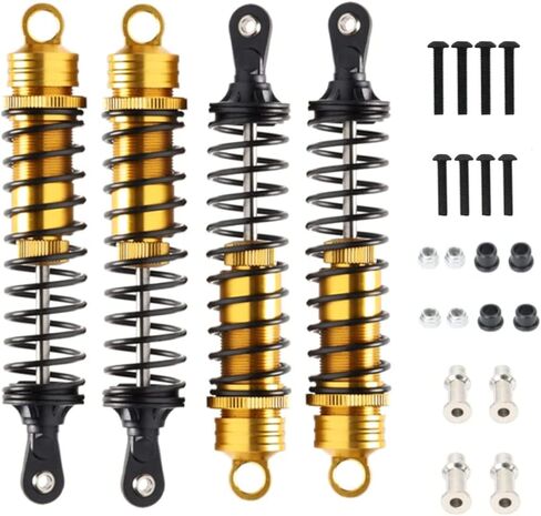 Oil Adjustable Aluminum 140mm Shock Absorber Damper For Rc Car 1/8 Buggy Truck Upgraded Hop-Up Parts Hsp Hpi Losi Axial 4PCS/set (Blue) in Saudi Arabia