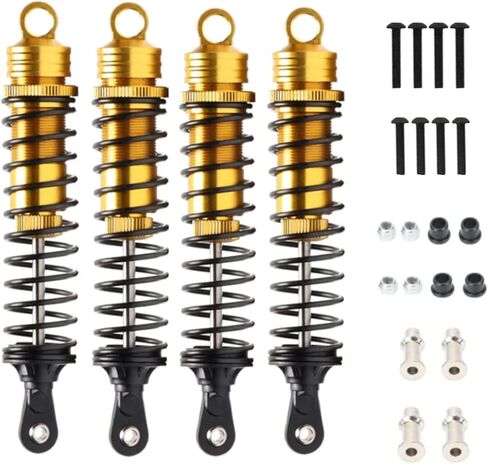 Oil Adjustable Aluminum 140mm Shock Absorber Damper For Rc Car 1/8 Buggy Truck Upgraded Hop-Up Parts Hsp Hpi Losi Axial 4PCS/set (Blue) in Saudi Arabia