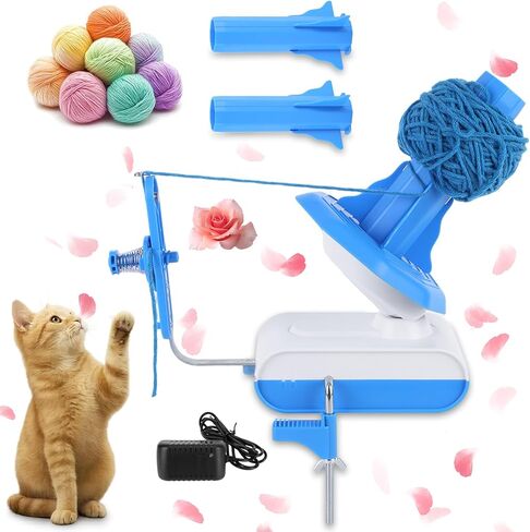 Electric Yarn Winder，13 oz Electric Yarn Ball Winder for Crocheting，Automatic Yarn Spinner Wool Winder, Compact Yarn Cake Winder with Strong Tension Stepless Speed, Ideal Helper for Knitting Lovers in Kuwait