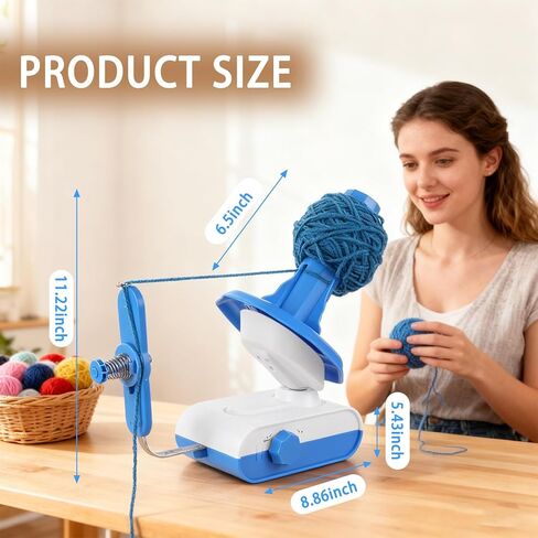 Electric Yarn Winder，13 oz Electric Yarn Ball Winder for Crocheting，Automatic Yarn Spinner Wool Winder, Compact Yarn Cake Winder with Strong Tension Stepless Speed, Ideal Helper for Knitting Lovers in Kuwait