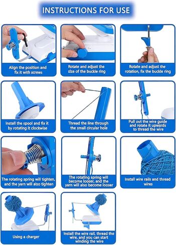 Electric Yarn Winder，13 oz Electric Yarn Ball Winder for Crocheting，Automatic Yarn Spinner Wool Winder, Compact Yarn Cake Winder with Strong Tension Stepless Speed, Ideal Helper for Knitting Lovers in Kuwait