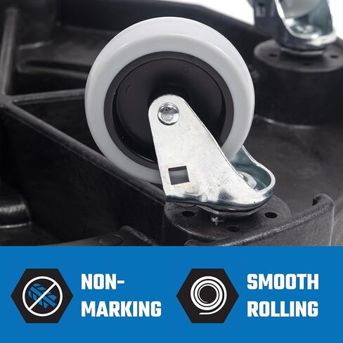 مجموعة سلة المهملات سعة 55 جالون من ماغنوم بلو (سلة المهملات، دوللي هادئة، وغطاء مقوى)، درجة البناء، موقع العمل جاهز للتعامل مع القمامة CMTC-CLD0-55B01 (مجموعة واحدة) in Kuwait