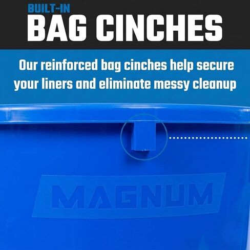 سلة المهملات Magnum سعة 55 جالون، باللون الأزرق عالي الرؤية، درجة البناء، بلاستيك شديد التحمل، موقع العمل جاهز لحمل القمامة وإعادة التدوير، CMTC-C000-55B04 (4 عبوات) in Kuwait