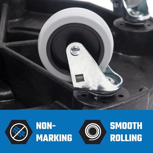 Magnum Gray 44 Gallon Trash Can Set (Trash Can, Quiet Dolly, and Reinforced Lid), Construction Grade, Jobsite Ready for Handling and Rolling Garbage CMTC-CLD0-44G02 (2 Set) in Kuwait