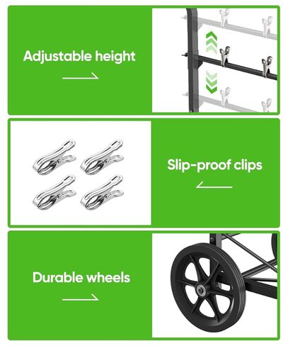 Garden Trash Bag Holder Cart with Wheels, Adjustable Metal Leaf Bag Holder from 30-45 Gallon Capacity, Heavy Duty Outdoor Mobile Garbage Lawn Bags Cart Stand for Yard Gardening Camping, Black in Kuwait