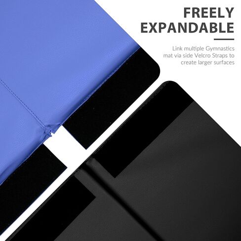 Fitvids 4'x8'x2" Folding Gymnastics Mat, Home Exercise Mat with Carrying Handles, Gym Workout Tumbling Mat for Yoga, Pilates, Stretching, MMA, Core Workouts, Fitness Aerobics Mats for Gym Training, Multiple Colors in Kuwait