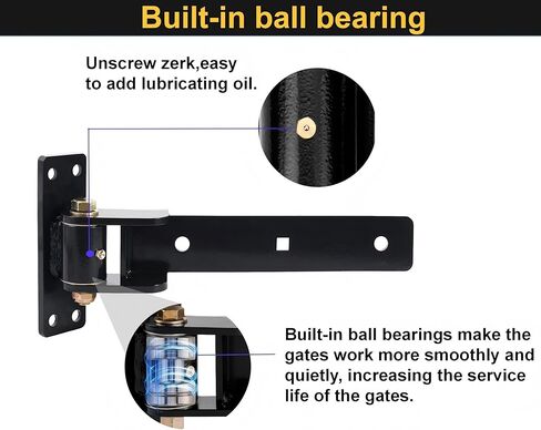 Heavy Duty Gate Hinges 13", 900 LBS Load Capacity Carbon Steel Strap Hinges with Ball Bearings for Smooth Swing, Bolt/Weld-On for Wooden/Metal Gates, Barn, Fence, Sheds Doors, 2Pcs(Patent Pending) in Kuwait
