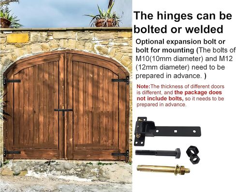 Heavy Duty Gate Hinges 13", 900 LBS Load Capacity Carbon Steel Strap Hinges with Ball Bearings for Smooth Swing, Bolt/Weld-On for Wooden/Metal Gates, Barn, Fence, Sheds Doors, 2Pcs(Patent Pending) in Kuwait