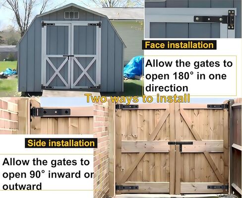 Heavy Duty Gate Hinges 13", 900 LBS Load Capacity Carbon Steel Strap Hinges with Ball Bearings for Smooth Swing, Bolt/Weld-On for Wooden/Metal Gates, Barn, Fence, Sheds Doors, 2Pcs(Patent Pending) in Kuwait