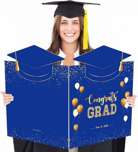 gradesin بطاقة التخرج الكبيرة 2024 الذهب الأسود جامبو ضيف كتاب التوقيع تهنئة غراد كتاب الزوار هدية لخريجي المدارس الثانوية كلية التخرج حزب الزينة لوازم in Kuwait