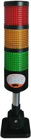 24VDC Dia 60mm LED Multi-Layers Warning Light Indicator Tower Safety Foldable Sound Buzzer Signal Light for Industrial Machines(Black 3 Stack fold) in Saudi Arabia