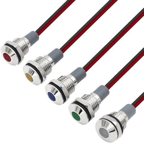 Metal Signal Light FXB10F-LED Small Power Indicator Lamp Waterproof IP67 12V 24V 220V Red, Green，Yellow，White 10MM(WHITE-220VACDC) in Saudi Arabia