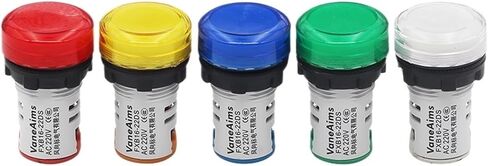 5 قطعة ضوء إشارة البلاستيك FXB16-22DS عالية السطوع LED ترقية مؤشر الطاقة 22 مللي متر مصباح صغير 12V24V220V أحمر أخضر (أخضر-12 فولت) in Saudi Arabia