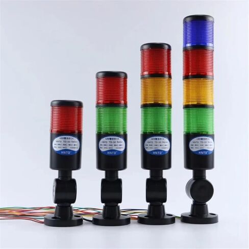 Black Shell 24V 3 Tower Industrial Signal Tower Safety Stack Alarm Light Led Foldable Buzzer Caution Warning Lamp for Machines in Saudi Arabia