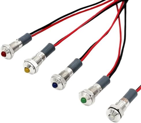 ضوء إشارة معدني FXB6F-LED مصباح مؤشر الطاقة الصغير 6 مم مقاوم للماء IP67 12 فولت 24 فولت 220 فولت أحمر أخضر أصفر أبيض أزرق (led أزرق، 110 فولت) in Saudi Arabia