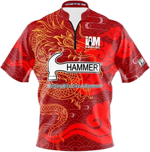 Logo Infusion I AM Bowling Jersey Short Sleeve Sash Collar 2086-HM Made in USA Hammer in Saudi Arabia