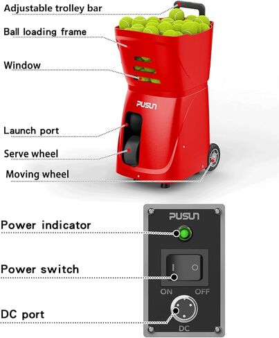 PT-SMART Smart App Controlled Tennis Ball Machine with 4-6 Hours Battery Life, 120km/h Speed, 100+ Ball Capacity & 12 Training Modes, Portable Tennis Trainer for Home and Court Practice in Saudi Arabia